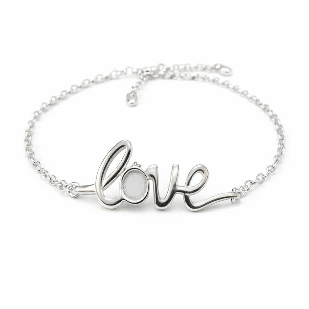 Memorial Love Bracelet with Ashes – Sterling Silver Keepsake with Custom Resin Colour & inclusion kit