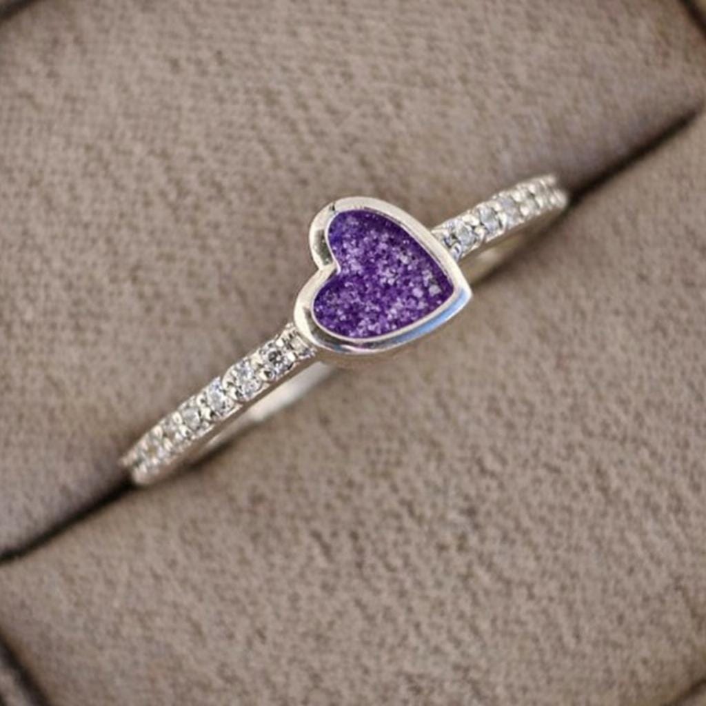 Sterling Silver 925 Heart Ring – Memorial Ashes Ring – Minimalist Heart Band – Keepsake Jewellery – Cremation Ring – Forever With You