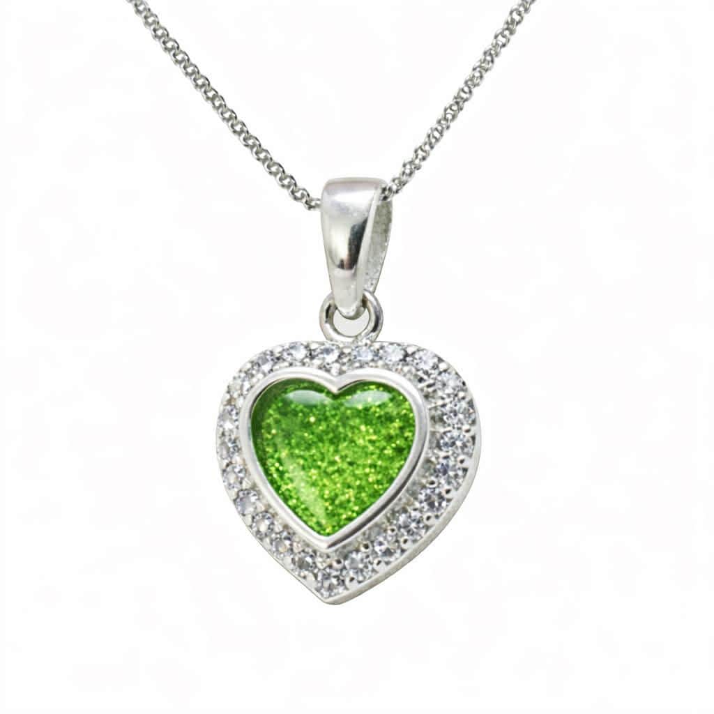 Custom Heart Memorial Necklace, Sterling Silver 925 Keepsake Jewelry (Ashes, Hair, Fur)