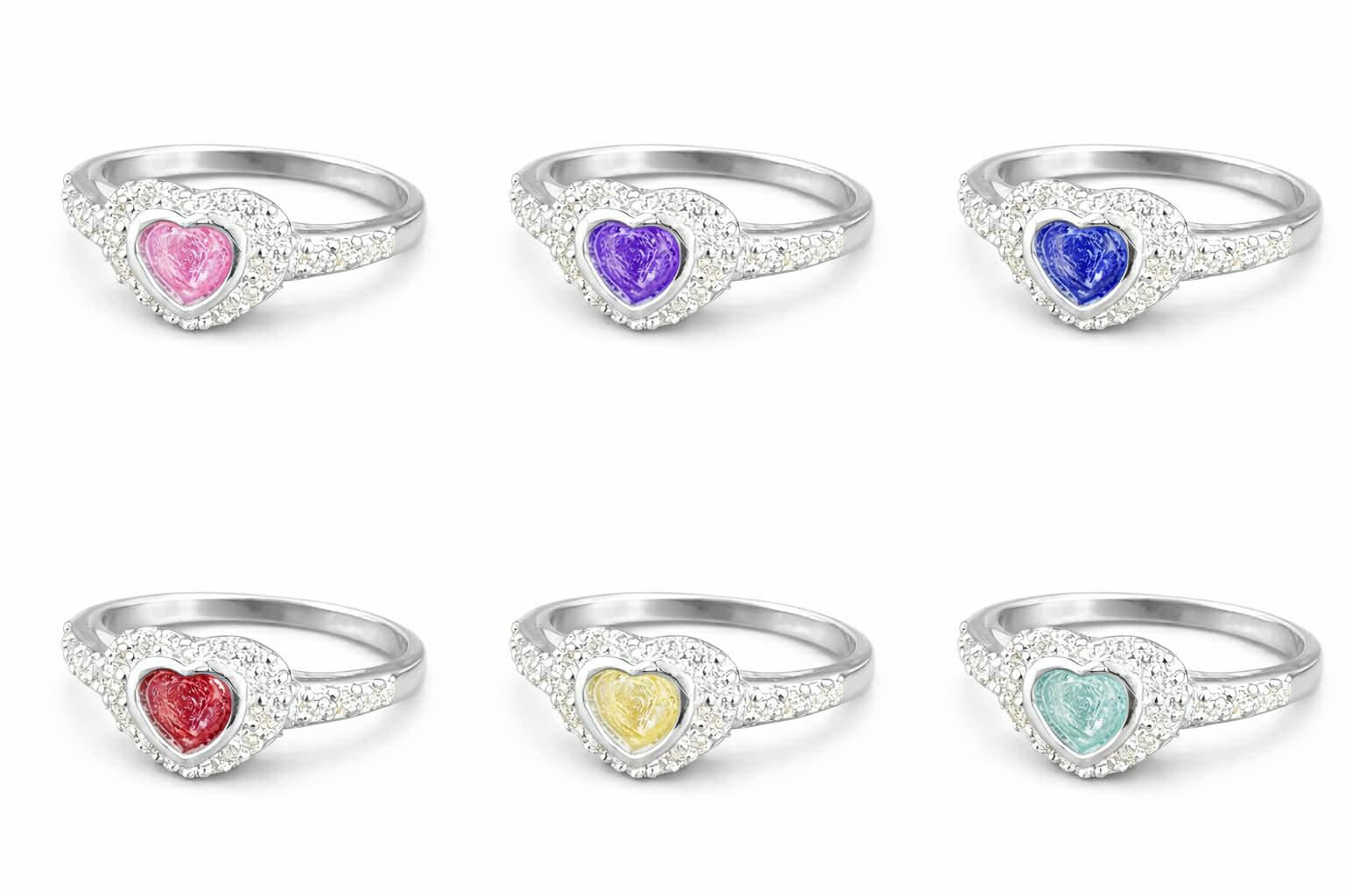 Personalised Memorial Heart Ring with Ashes –  cremation-pet loss- Sterling Silver Keepsake