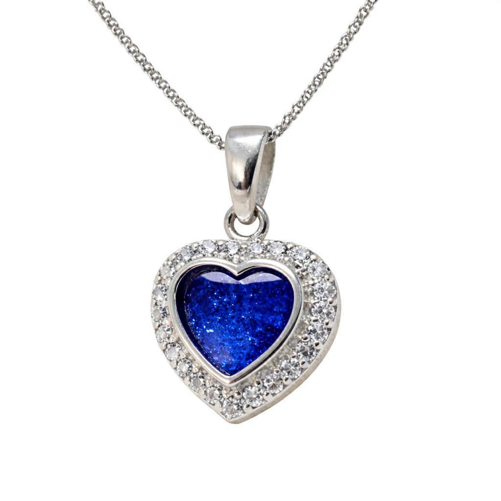 Custom Heart Memorial Necklace, Sterling Silver 925 Keepsake Jewelry (Ashes, Hair, Fur)