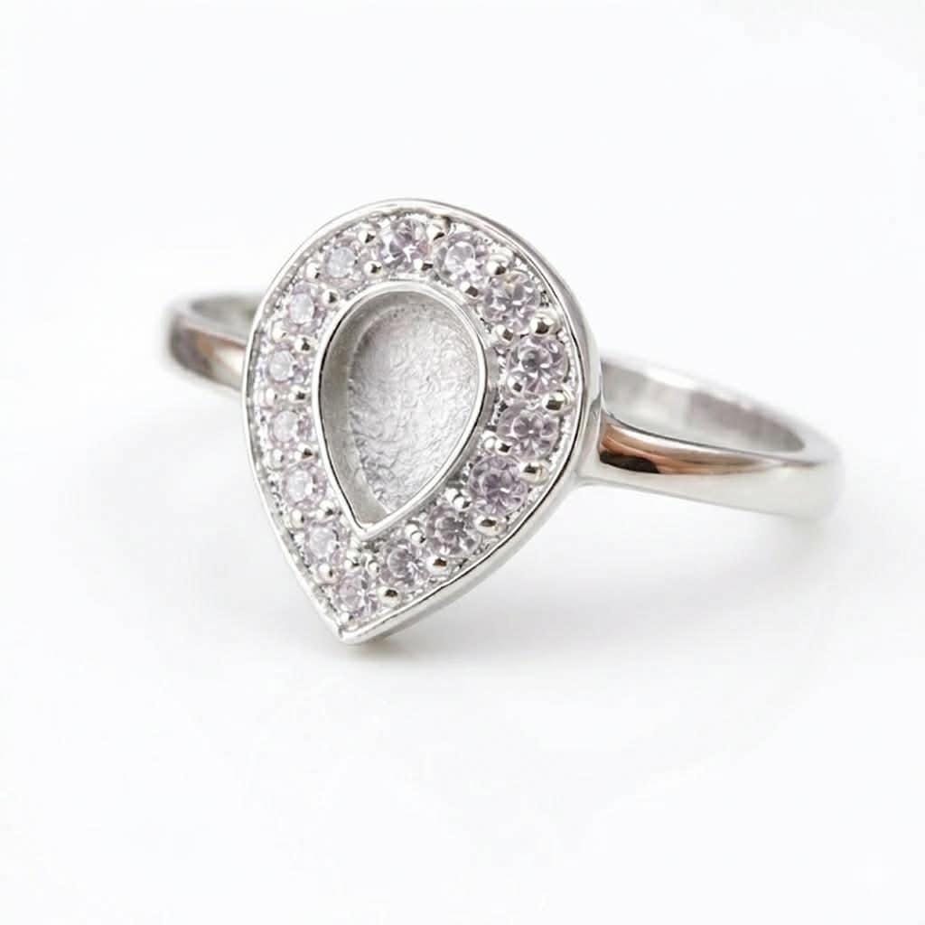 Personalised Sterling Silver Teardrop Cremation Ring – Memorial Keepsake & Inclusion Kit