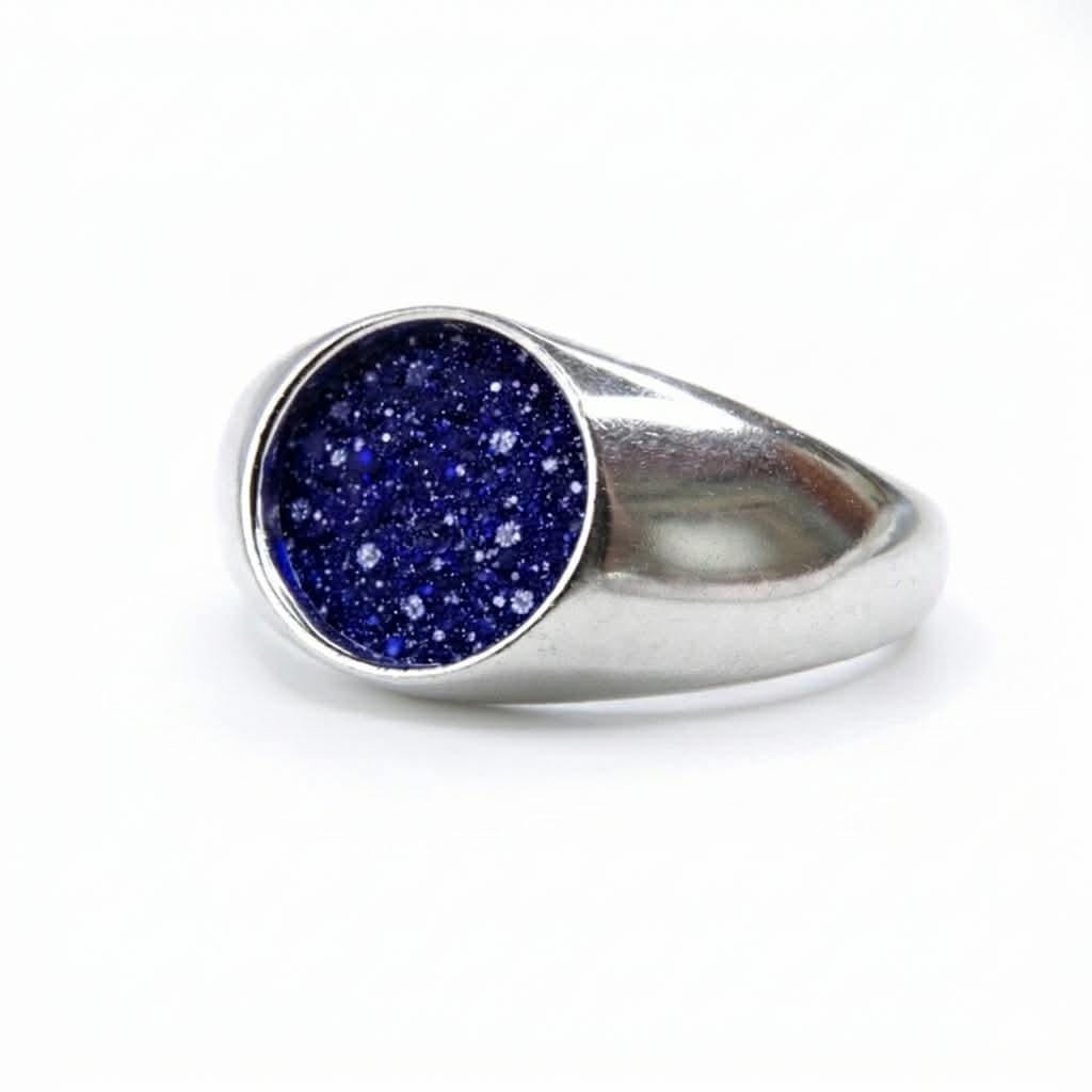 Personalised Cremation Signet Ring - Silver Ashes Keepsake