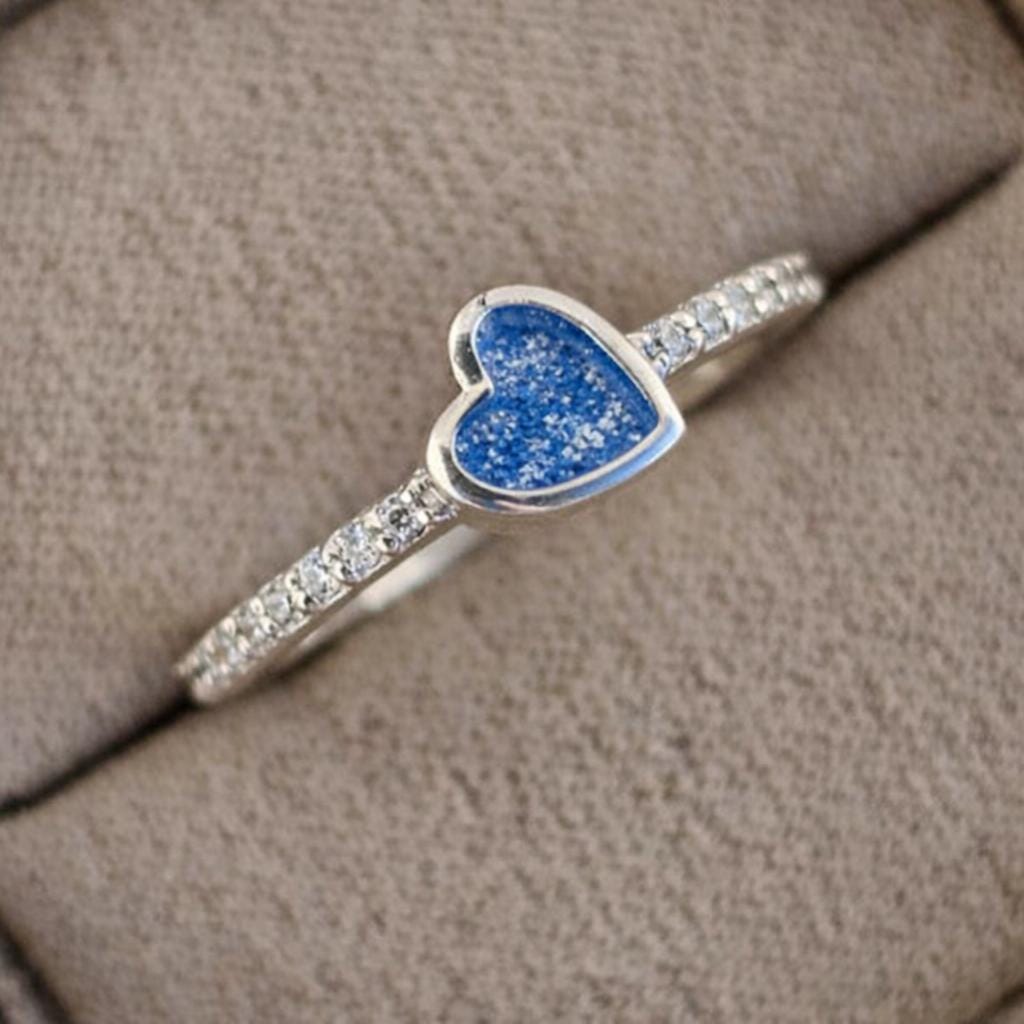 Sterling Silver 925 Heart Ring – Memorial Ashes Ring – Minimalist Heart Band – Keepsake Jewellery – Cremation Ring – Forever With You