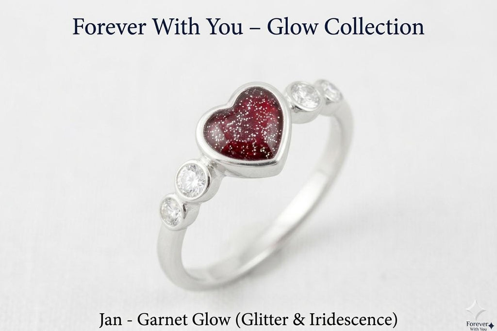 Sterling Silver Heart Ashes Ring: Memorial Keepsake, Pet Loss, UK Studio Crafted & inclusion kit