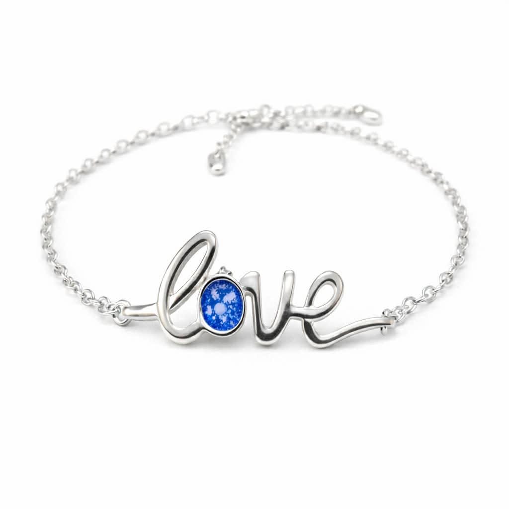 Memorial Love Bracelet with Ashes – Sterling Silver Keepsake with Custom Resin Colour
