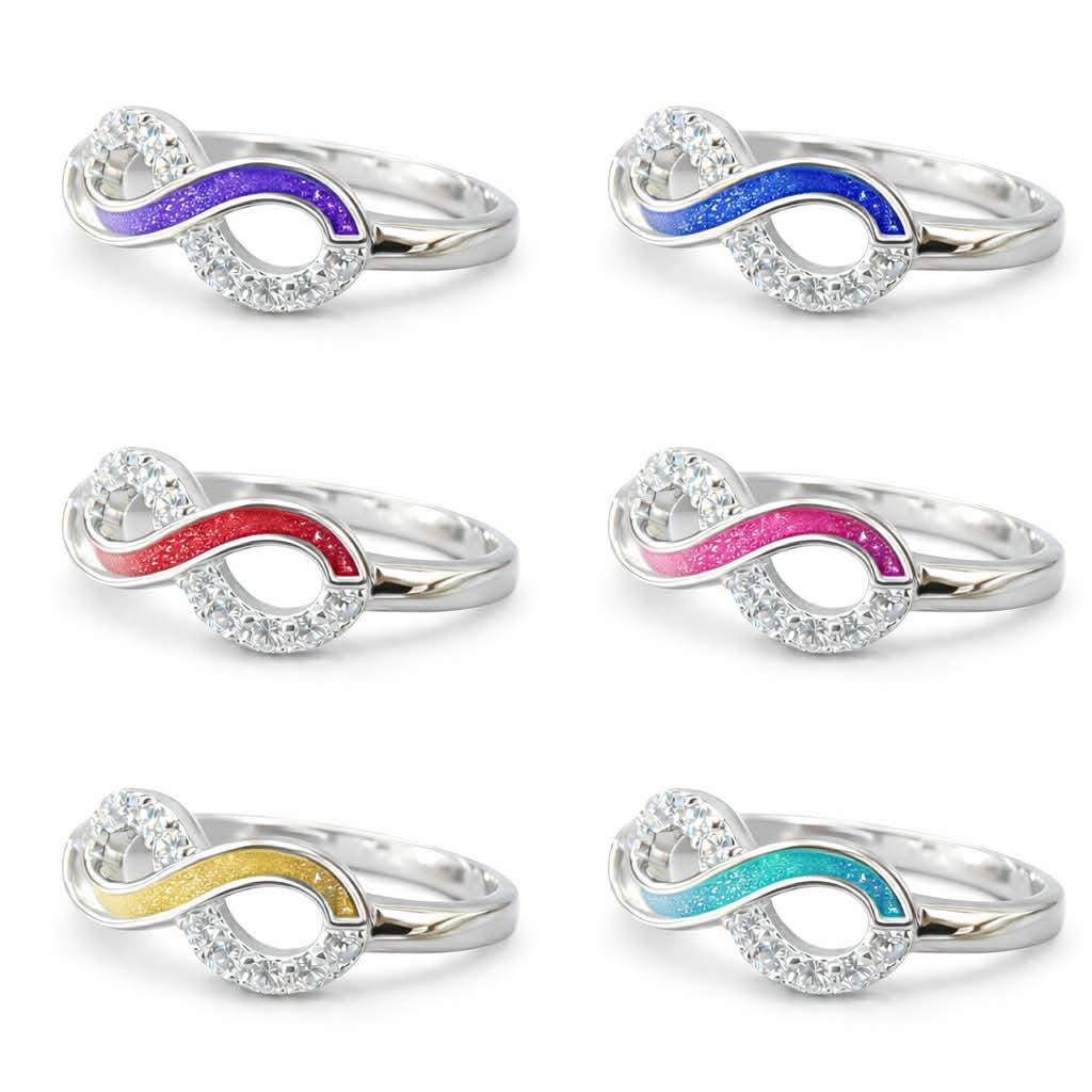 Personalised Memorial Infinity Ring with Ashes – Sterling Silver Keepsake