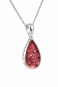 Personalized Sterling Silver Teardrop Ashes Necklace, Memorial Keepsake Pendant & inclusion kit