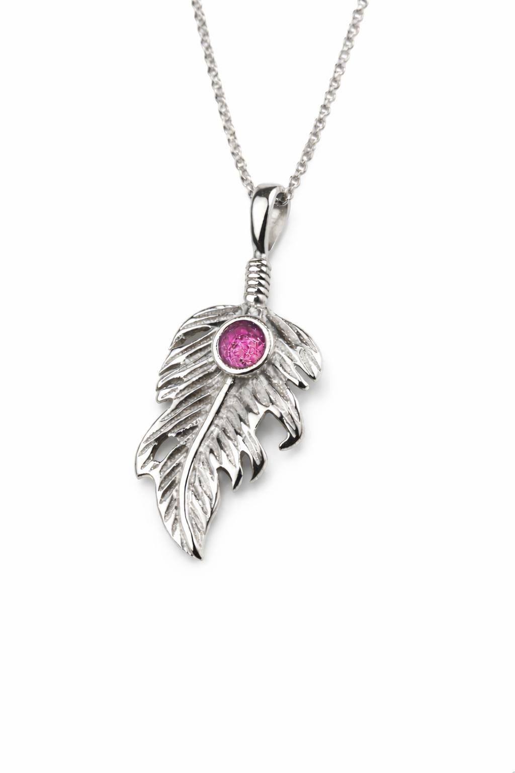 Sterling Silver Feather Necklace for Ashes • Custom Memorial Pendant & Inclusion Kit • Sympathy Gift for Loss of Loved One