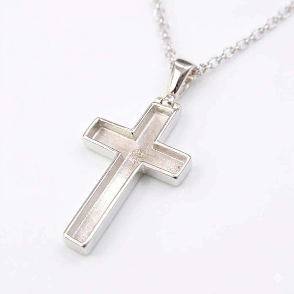 Silver Cremation Cross Pendant – Personalised Memorial Keepsake