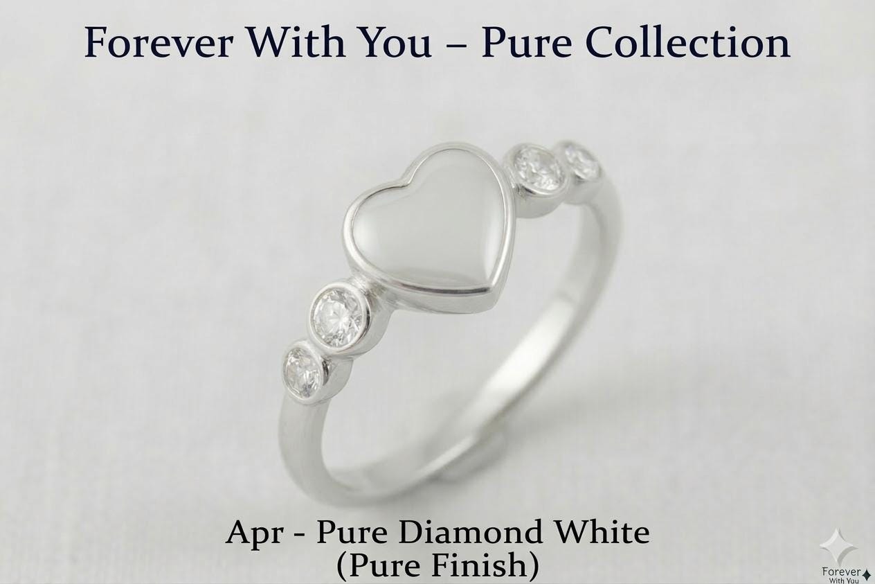 Sterling Silver Heart Ashes Ring: Memorial Keepsake, Pet Loss, UK Studio Crafted & inclusion kit