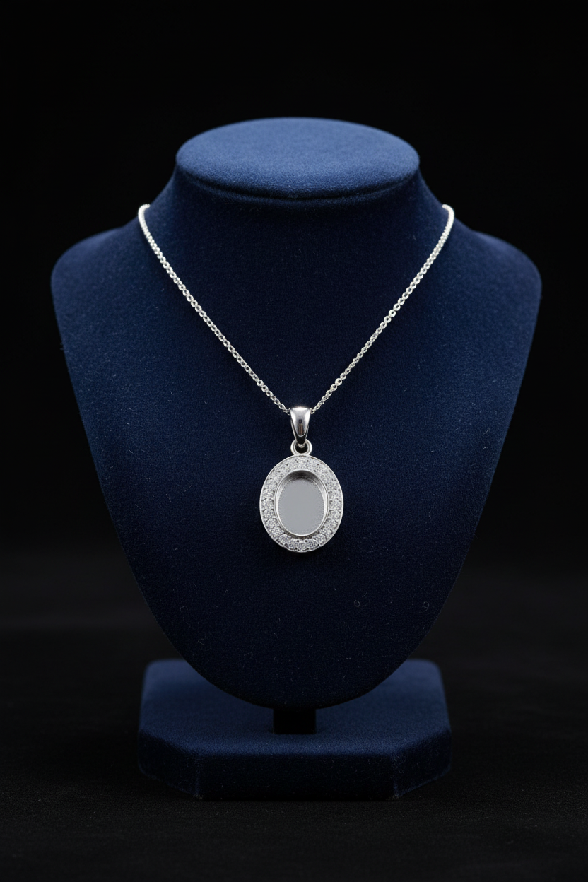 Necklace on Velvet Stand